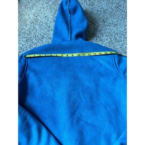 Tsunami Blue faux suede faux fur 1/2 zip pull over, sweater/jacket/coat size sm - Picture 9 of 11